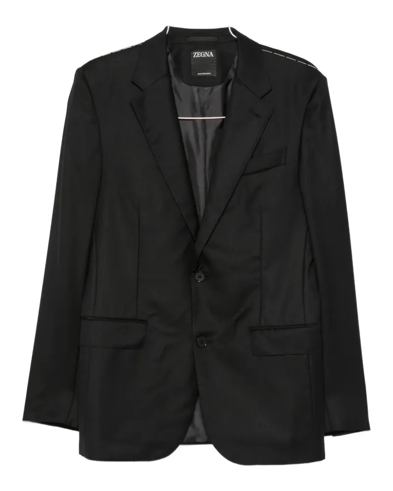 Ermenegildo Zegna notched-lapels single-breasted suit - Schwarz Schwarz