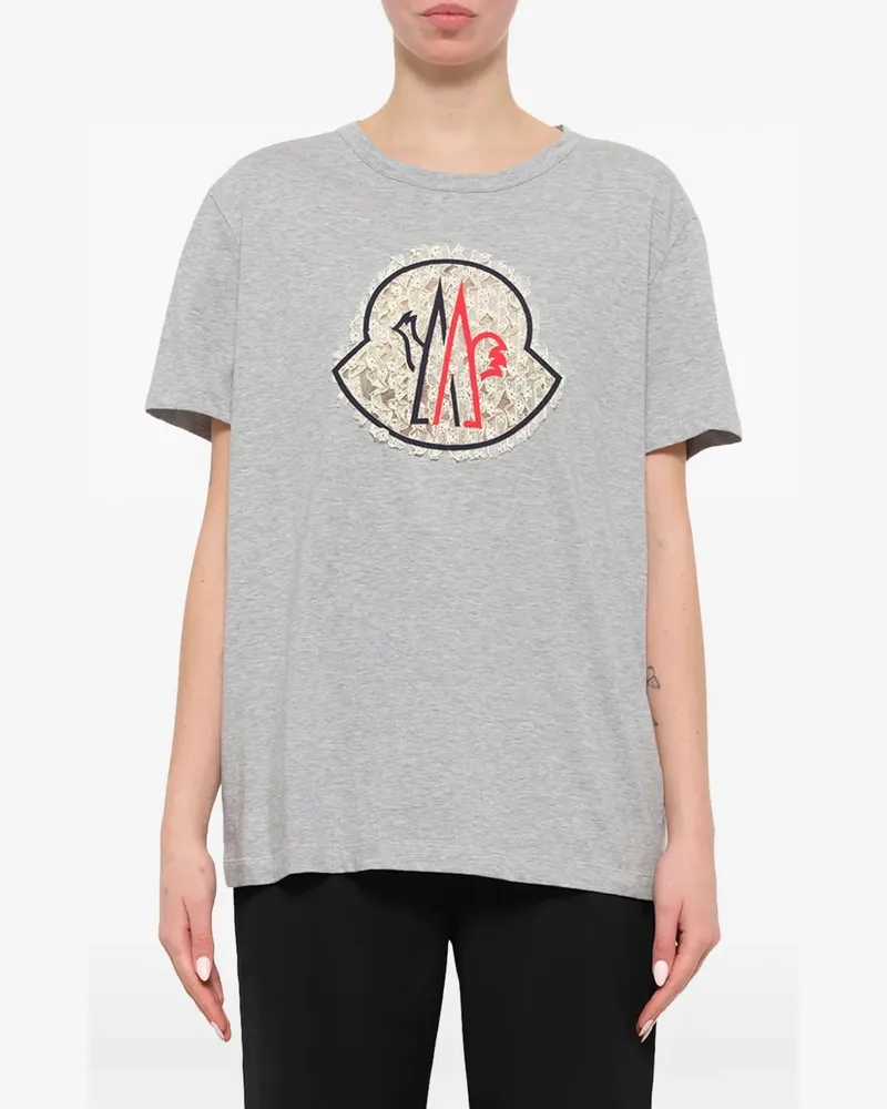Moncler T-Shirt mit rundem Ausschnitt - Grau Grau