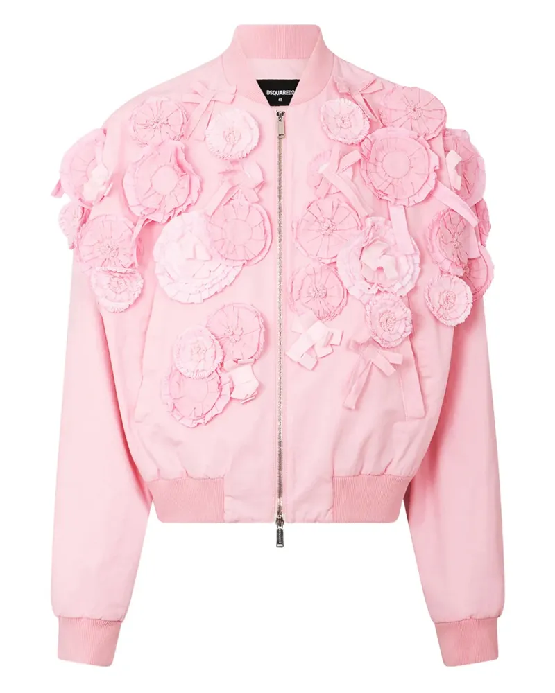 Dsquared2 Bomberjacke mit Blumenapplikation - Rosa Rosa