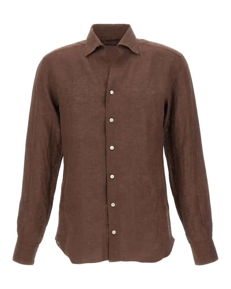 BARBA Culto linen shirt - Braun Braun