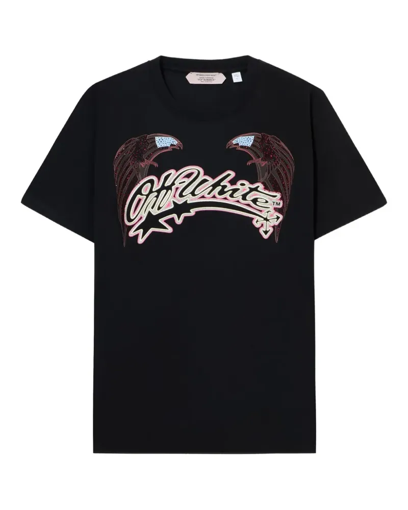 OFF-WHITE Swarovski crystal-embellished graphic-print T-shirt - Schwarz Schwarz