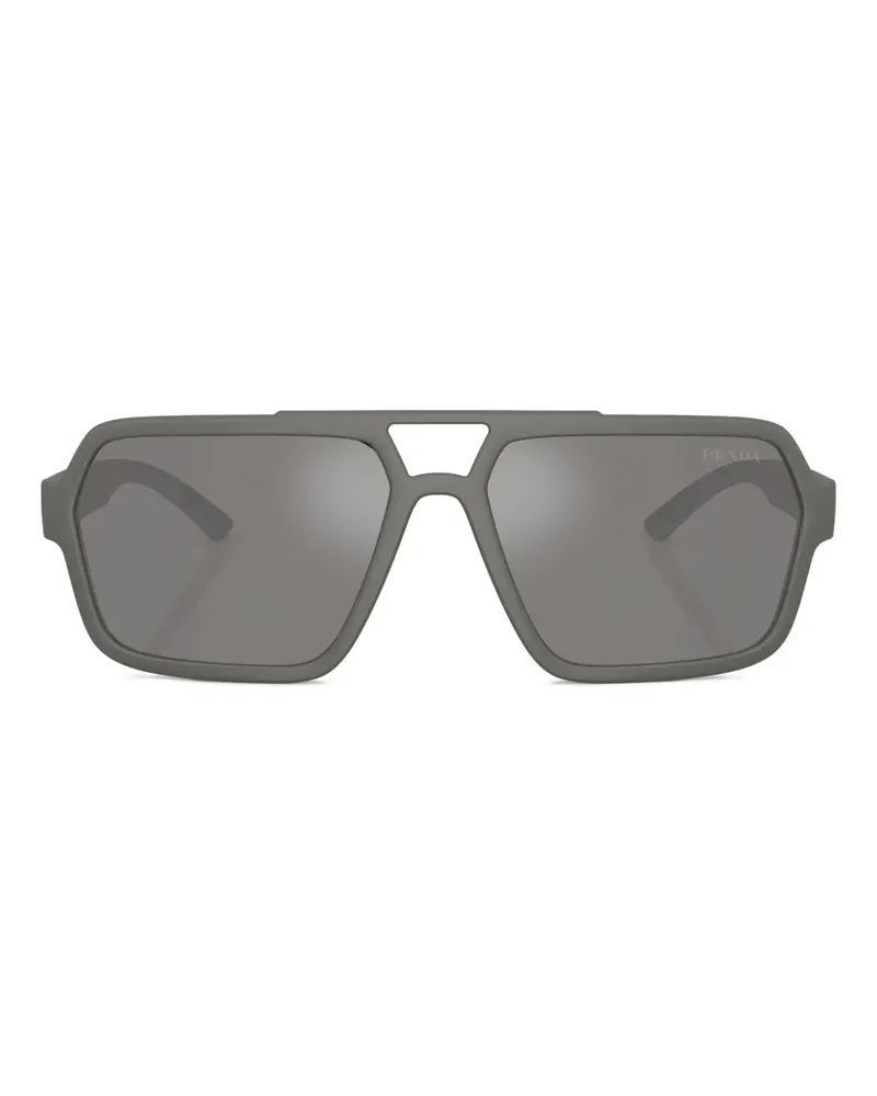 Prada Sonnenbrille mit eckigem Gestell - Grau Grau