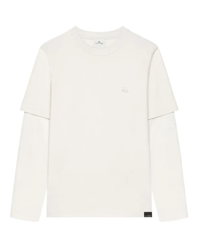 Courrèges T-Shirt mit doppelten Ärmeln - Weiß Weiß