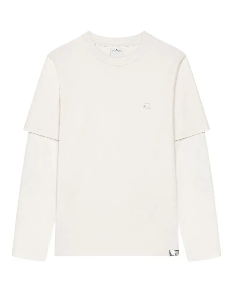 Courrèges T-Shirt mit doppelten Ärmeln - Weiß Weiß