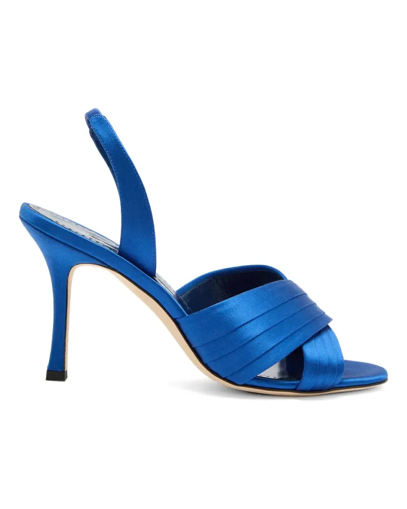 Manolo Blahnik Vierasan pleated crossover-strap sandals - Blau Blau