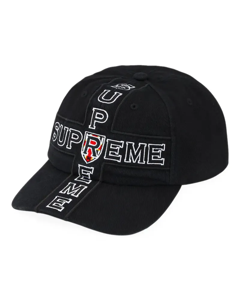 Supreme Being Cross Baseballkappe mit 6 Einsätzen - Schwarz Schwarz