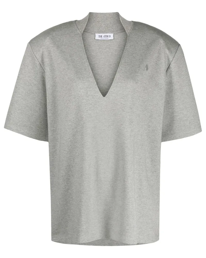 ATTICO T-Shirt mit V-Ausschnitt - Grau Grau