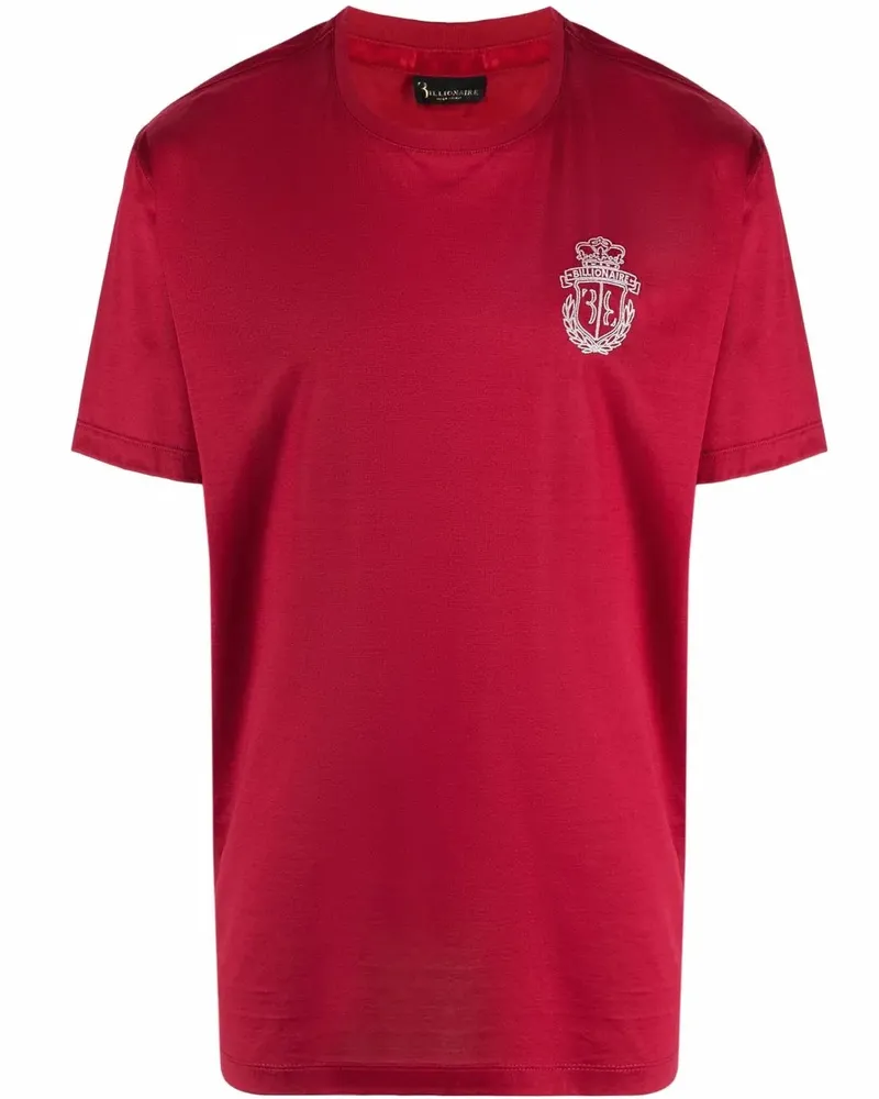 Billionaire T-Shirt mit Wappenstickerei - Rot Rot
