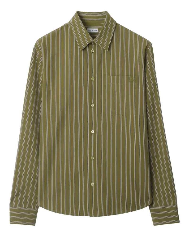 Burberry Gestreiftes Hemd - Grün Grün