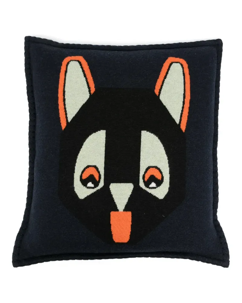 Loewe cat-motif square cushion - Blau Blau