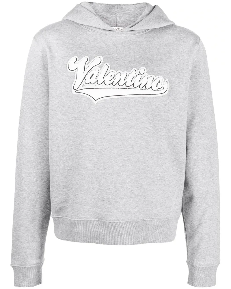 Valentino Garavani Hoodie mit Logo-Patch - Grau Grau