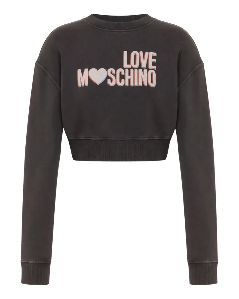 Moschino Cropped-Sweatshirt aus Baumwolle mit Print - Grau Grau