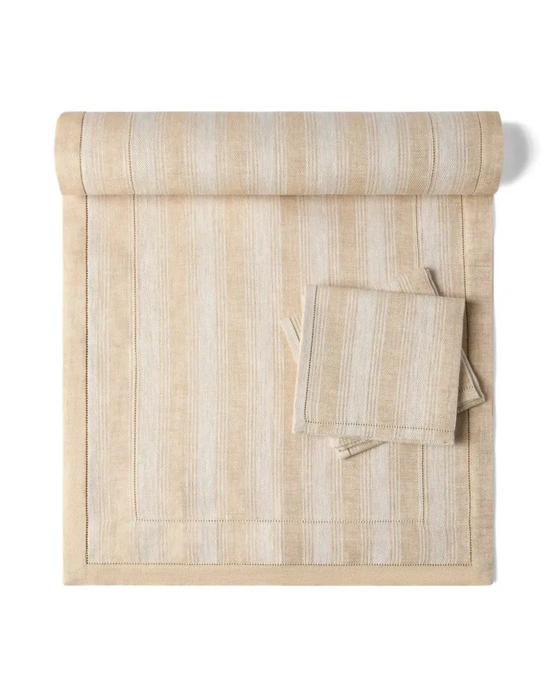 Brunello Cucinelli Gestreiftes Tischläufer-Set - Nude Nude