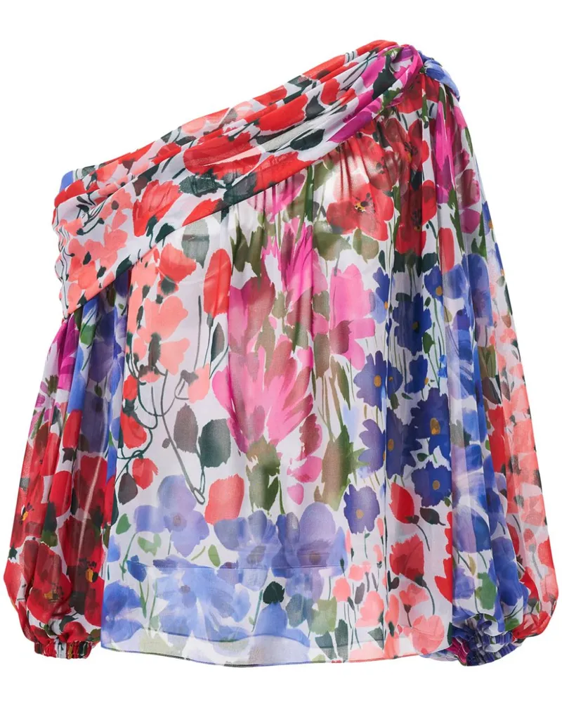 Carolina Herrera New York One-Shoulder-Top mit Jardin-Print - Rot Rot