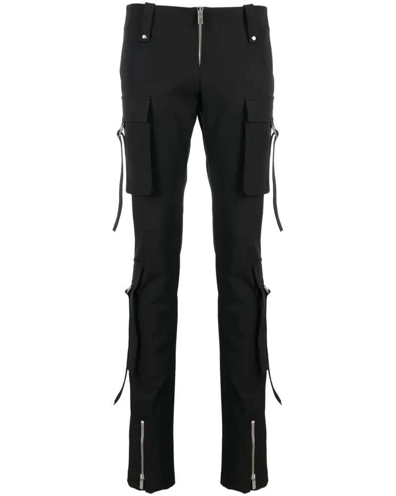 Blumarine Schmale Cargohose mit tiefem Sitz - Schwarz Schwarz