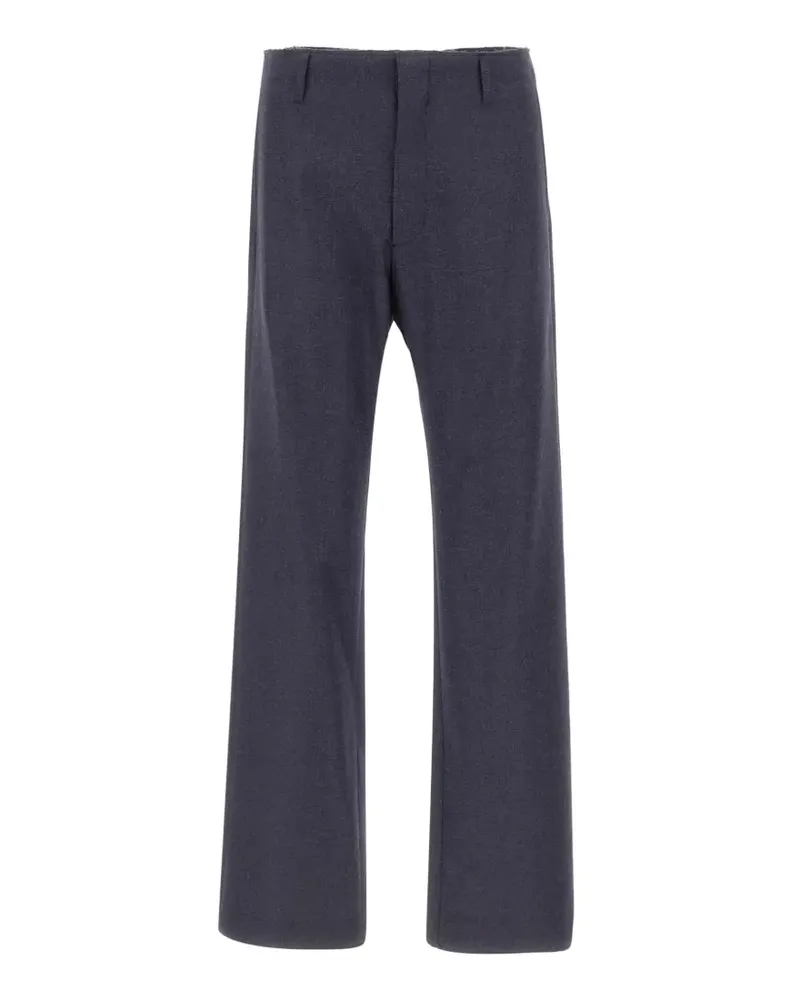 Maison Margiela fringed-edge wool trousers - Blau Blau