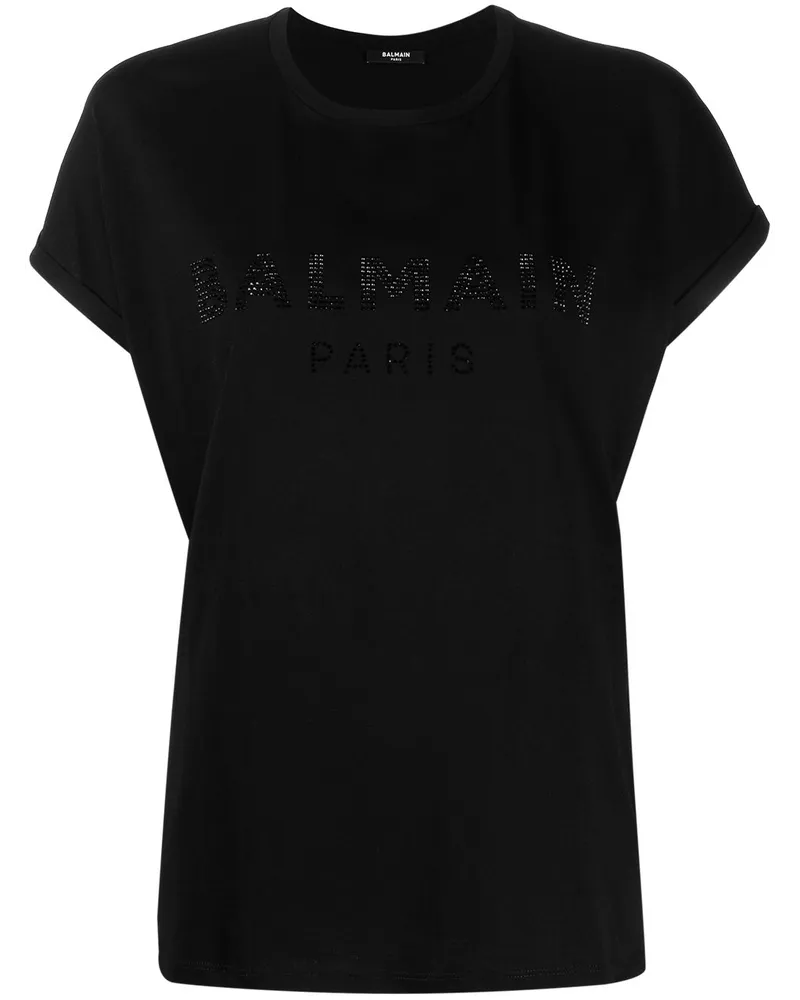 Balmain T-Shirt mit Logo - Schwarz Schwarz