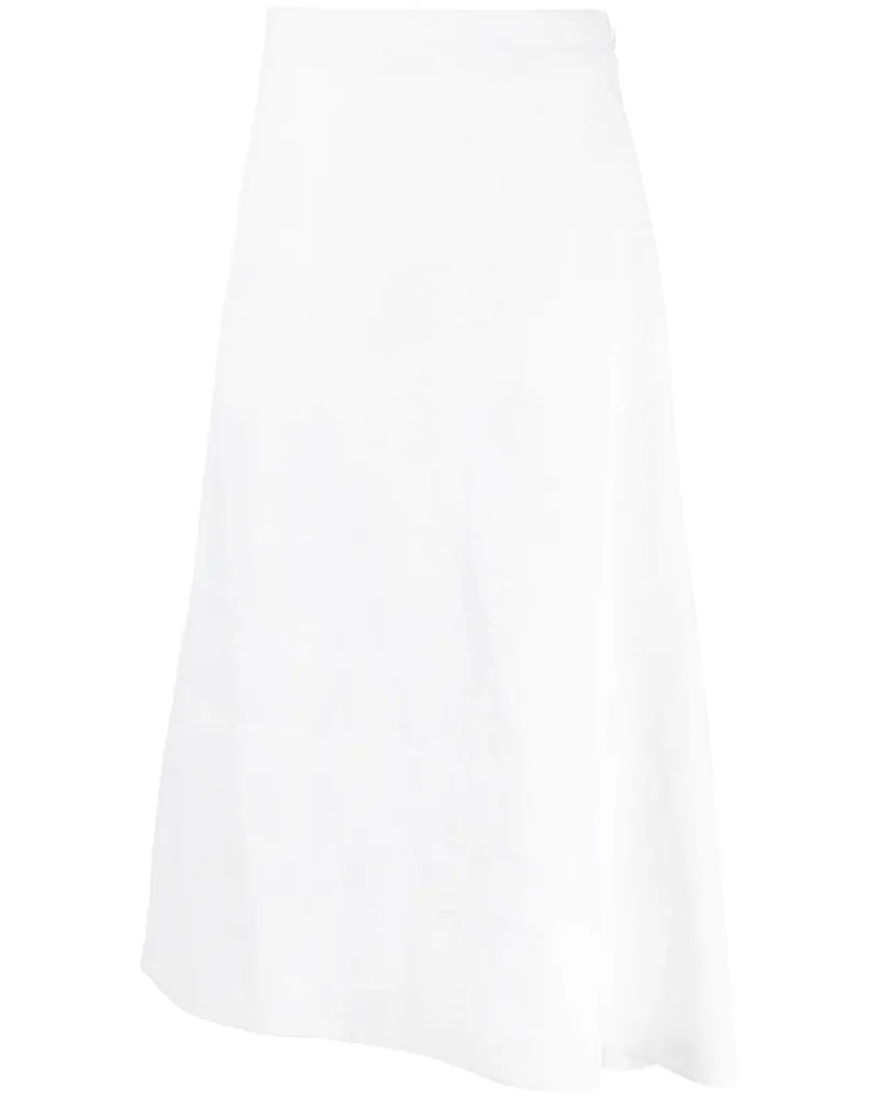 Jil Sander Asymmetrischer Midirock - Weiß Weiß