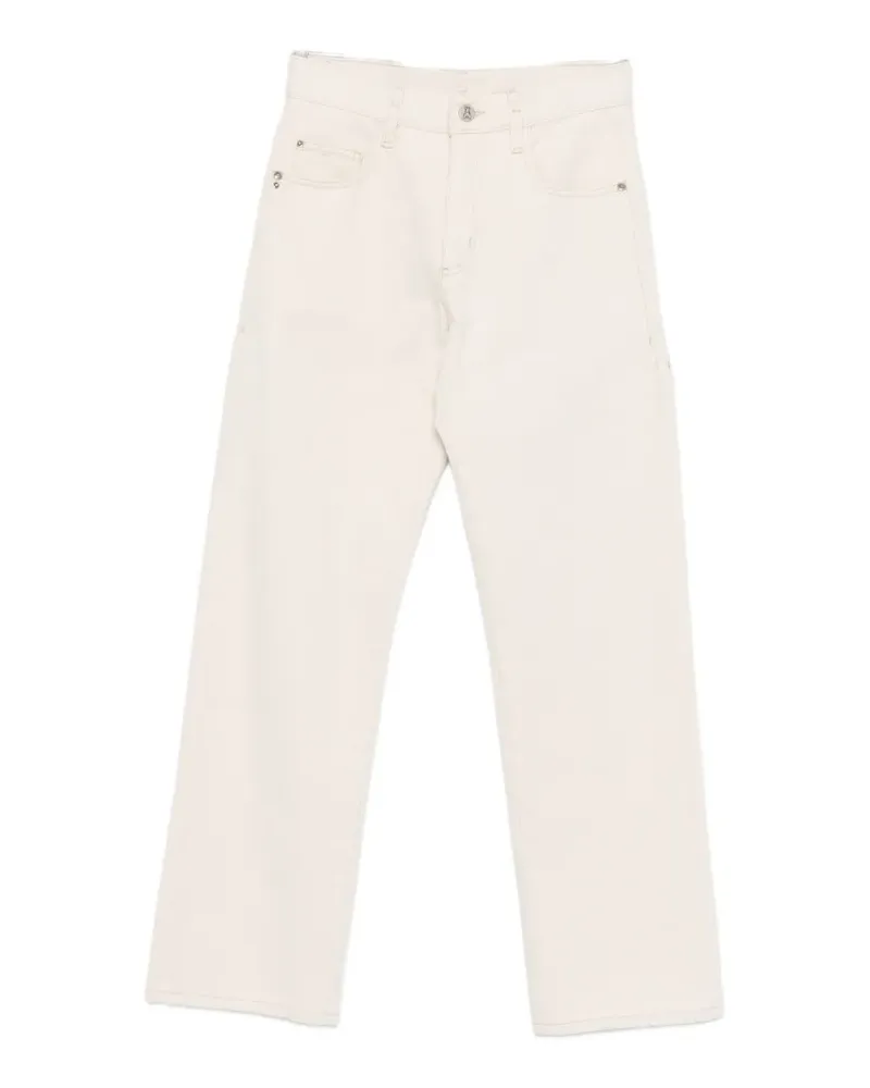 Patrizia Pepe logo-button straight-leg jeans - Nude Nude