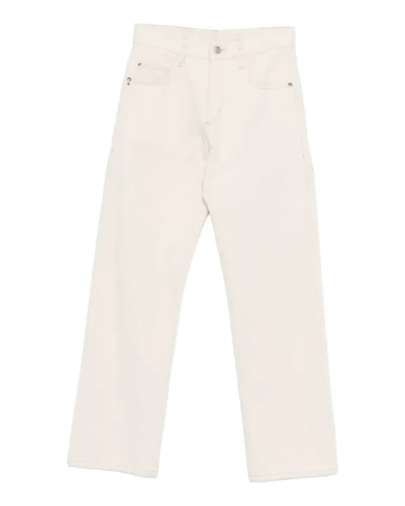 Patrizia Pepe logo-button straight-leg jeans - Nude Nude