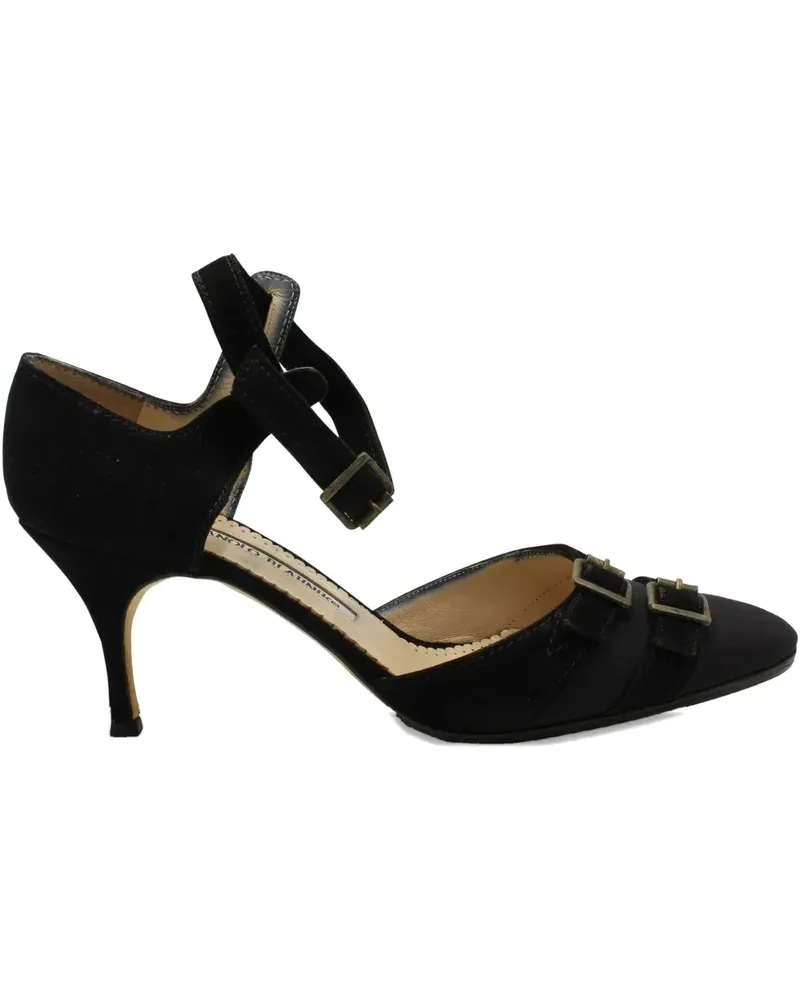 Manolo Blahnik slingback buckled sandals - Schwarz Schwarz