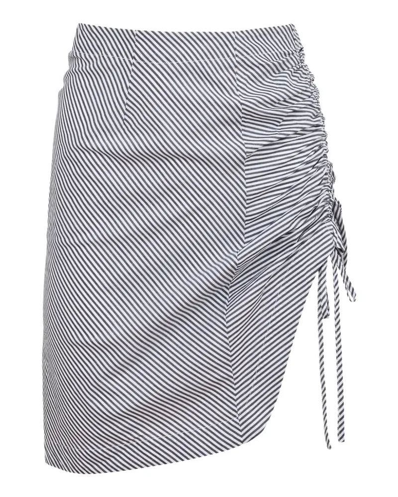 Fleur Du Mal Gestreifter Rock - Weiß Weiß