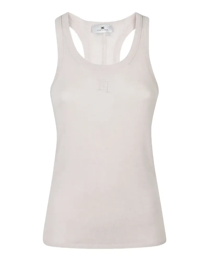 Elisabetta Franchi Oberteil mit Logo - Nude Nude