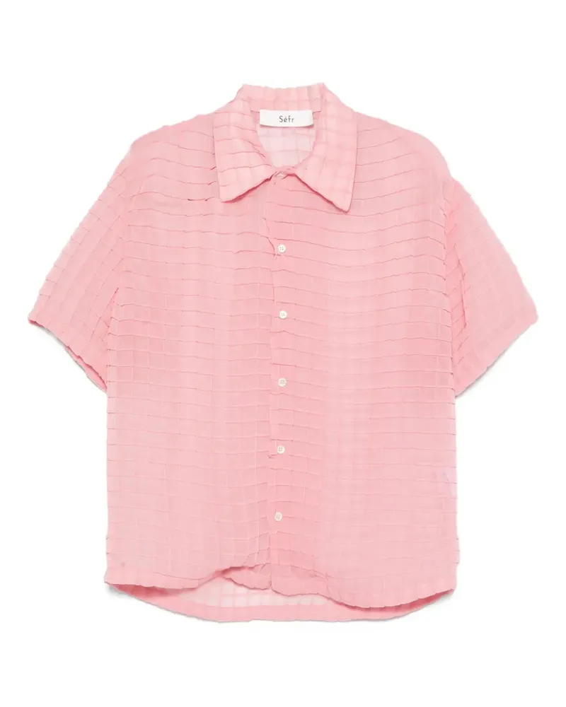 Séfr Sergio Hemd mit Gittermuster - Rosa Rosa