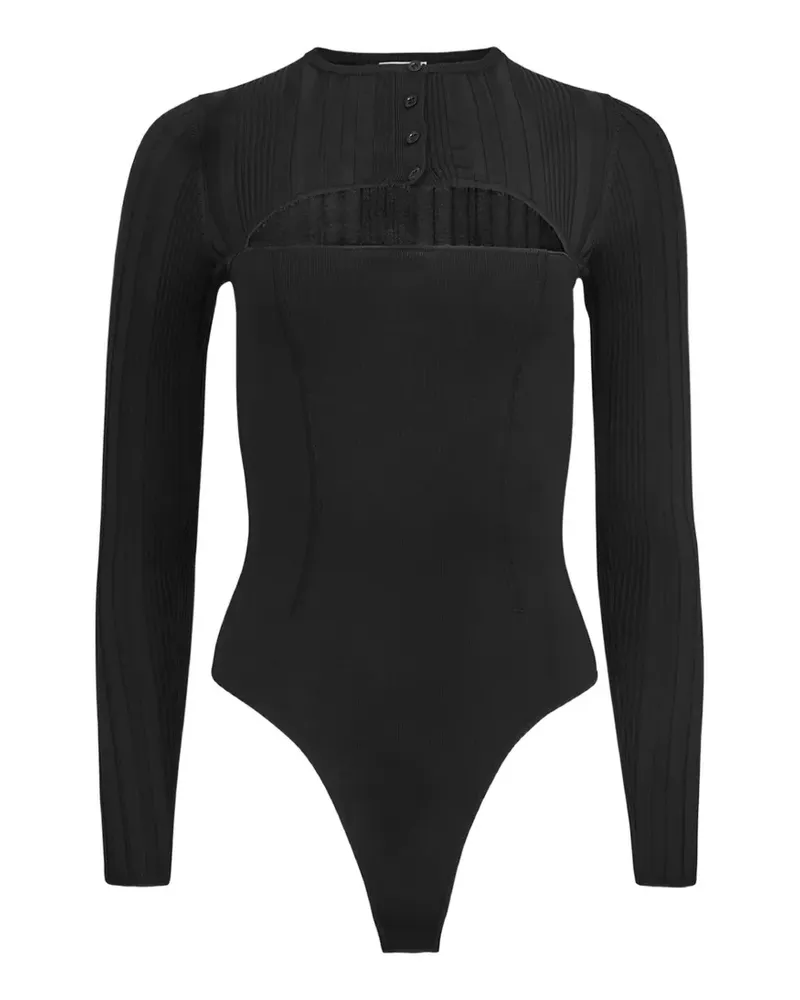 Fleur Du Mal ribbed button bodysuit - Schwarz Schwarz