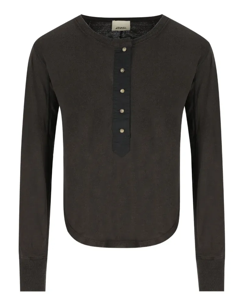 Isabel Marant button-fastening silk top - Braun Braun