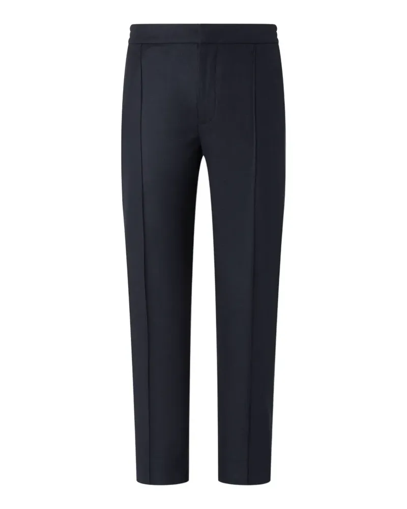 Ermenegildo Zegna Marineblaue Hose aus Wolle, Seide und Kaschmir Blau