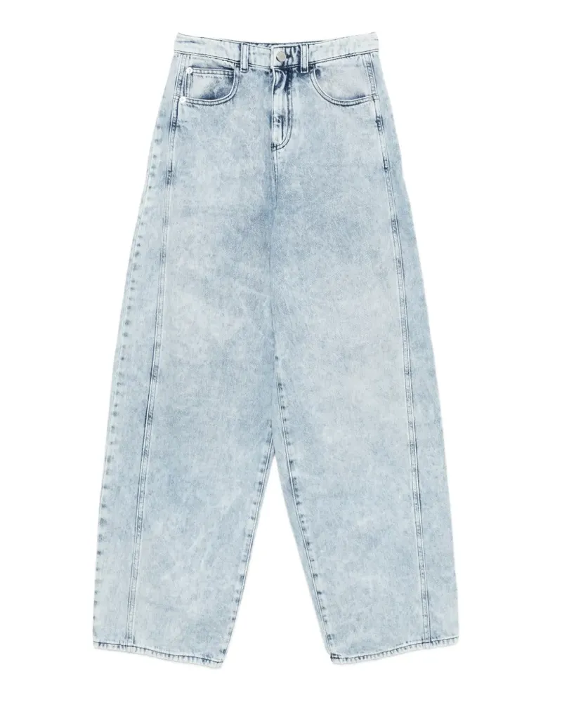 Emporio Armani acid-wash logo-patch jeans - Blau Blau