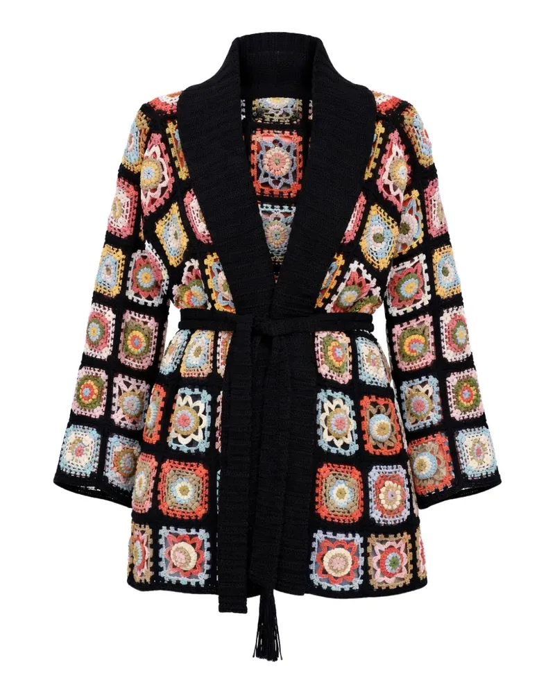 Alanui crochet belted cardigan - Schwarz Schwarz