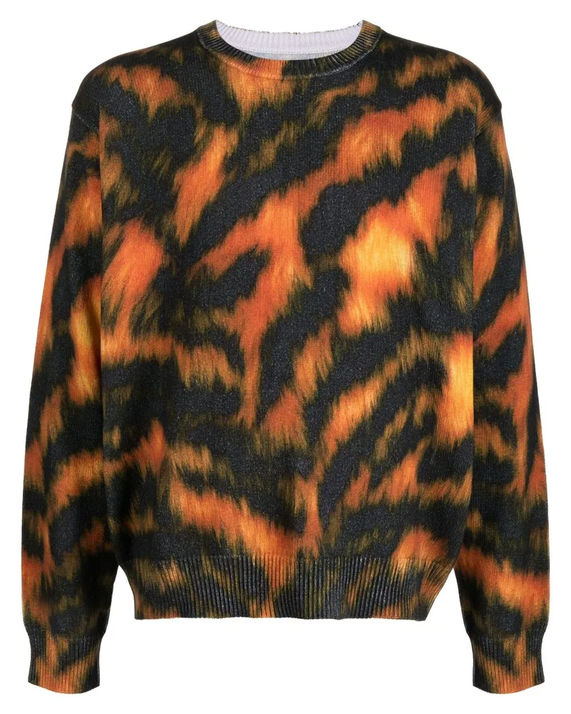 Stüssy Sweatshirt mit Tiger-Print Orange