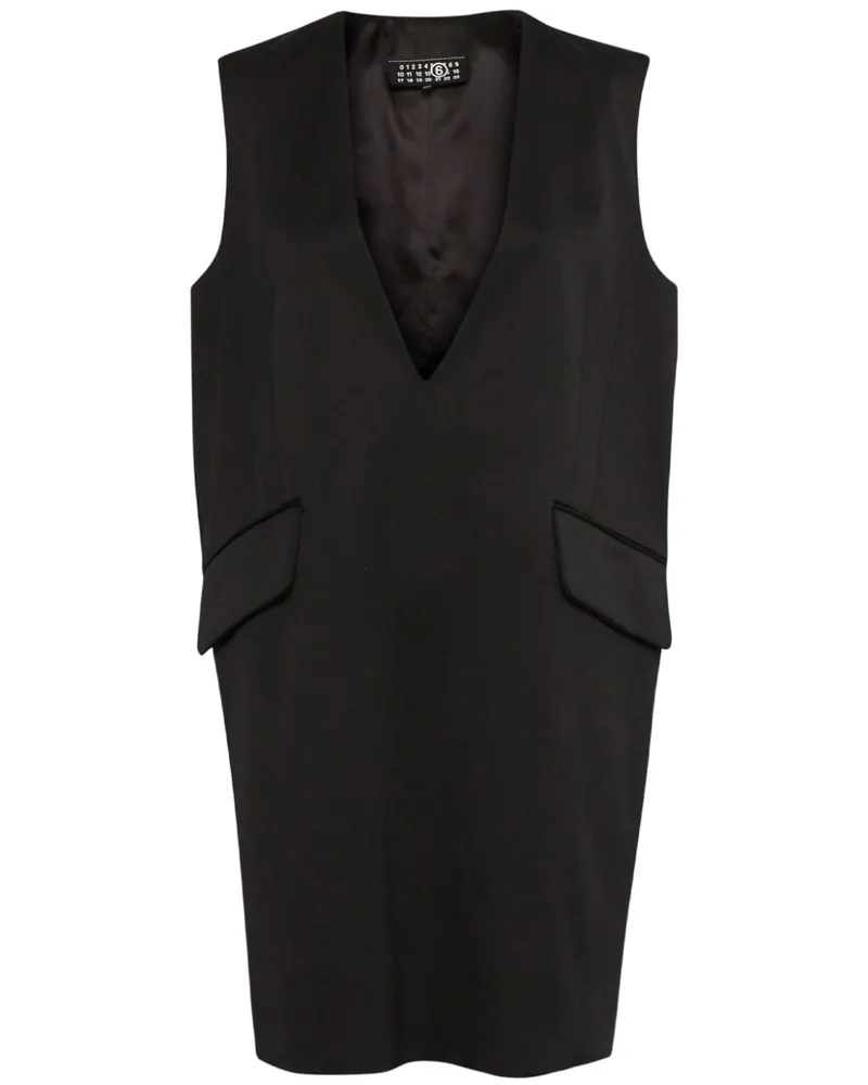 Maison Margiela Minikleid mit tiefem V-Ausschnitt - Schwarz Schwarz