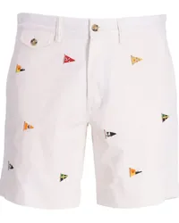 Ralph Lauren Bermudas mit Flaggenstickerei Weiß