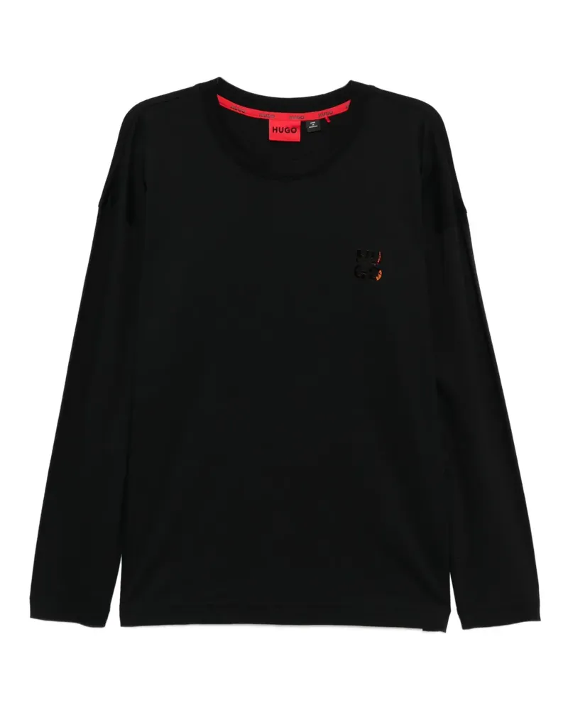 HUGO BOSS Langarmshirt mit Logo - Schwarz Schwarz