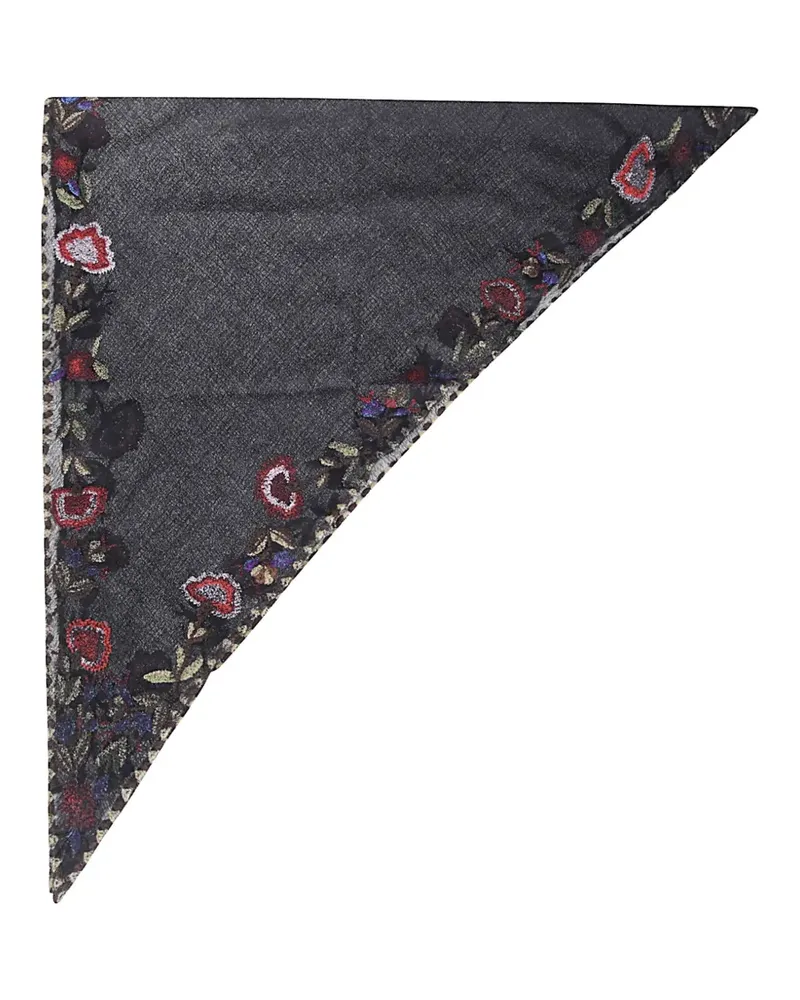 Faliero Sarti Trilla floral-embroidered scarf - Schwarz Schwarz