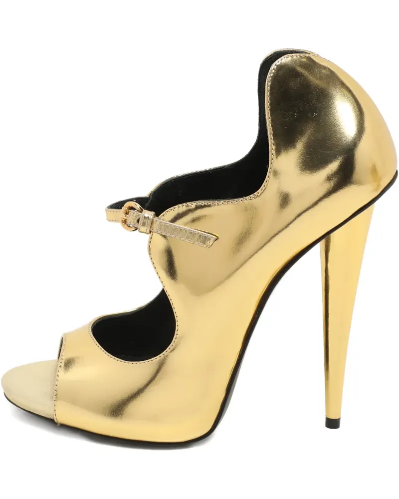 Giuseppe Zanotti Peeptoe-Pumps aus Leder - Gold Gold