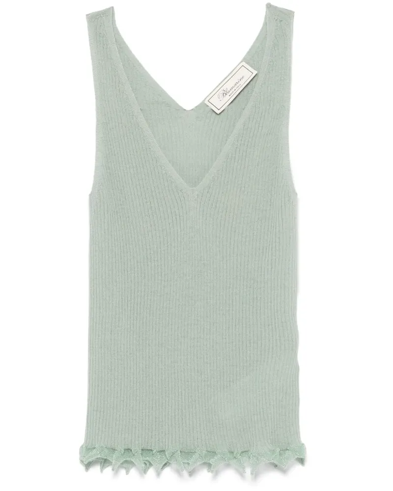 Blumarine Oberteil mit gekräuseltem Saum - Grün Grün