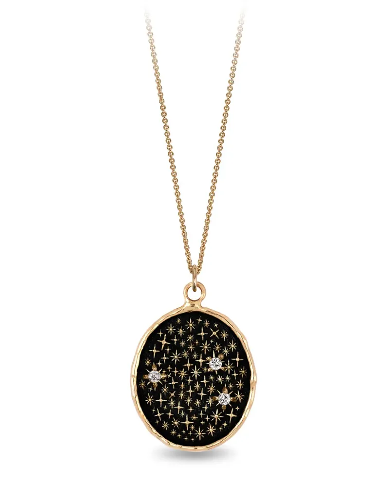 Pyrrha 14kt We Are Stardust Talisman Gelbgoldhalskette mit Diamant-Glückbringeranhänger Gold