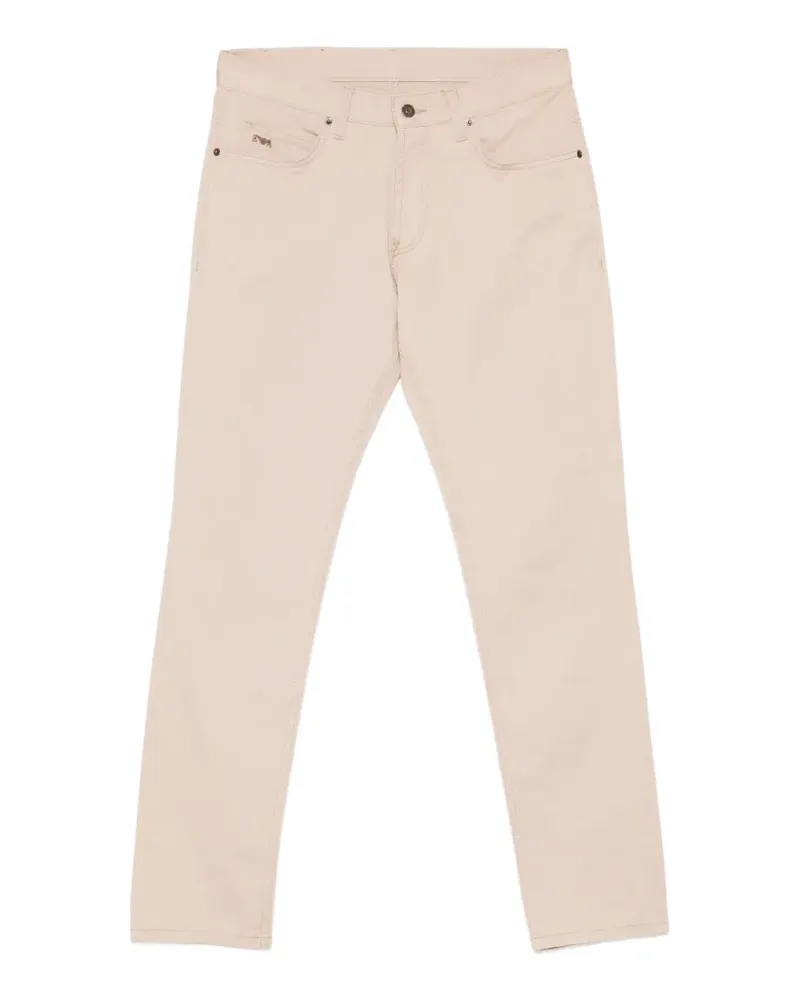 Emporio Armani logo-patch trousers - Nude Nude