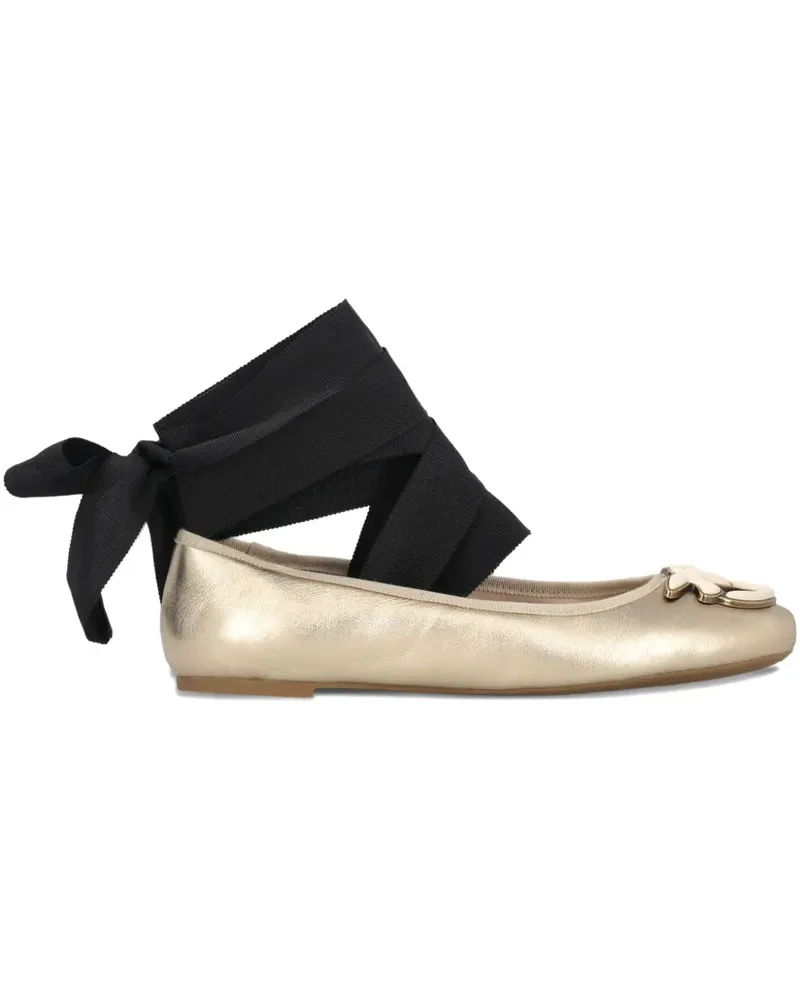 Pinko Gioia 02 Ballerinas mit Schleife - Gold Gold