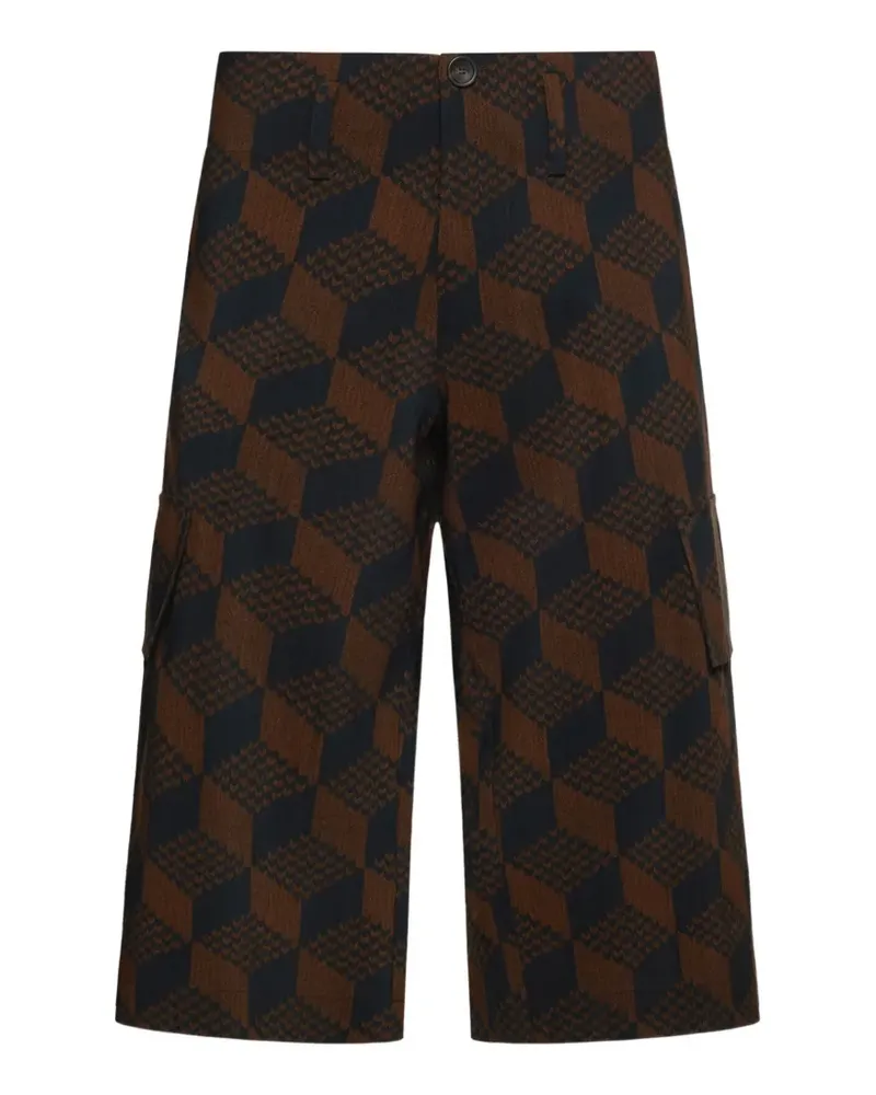 Pierre-Louis Mascia Dylan Cargo-Shorts mit geometrischem Muster - Braun Braun
