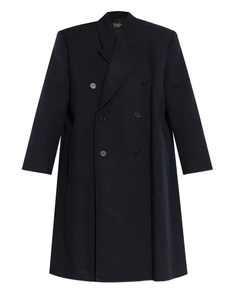Balenciaga Doppelreihiger Mantel - Blau Blau