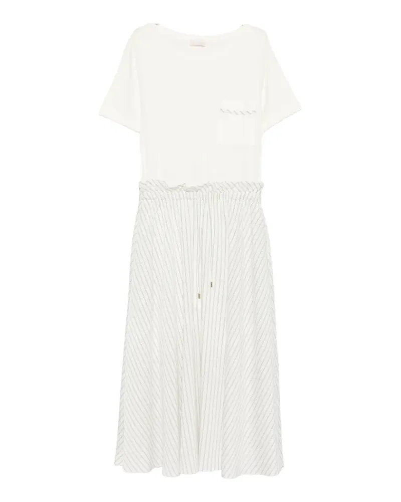 Liu Jo striped-pattern midi dress - Weiß Weiß