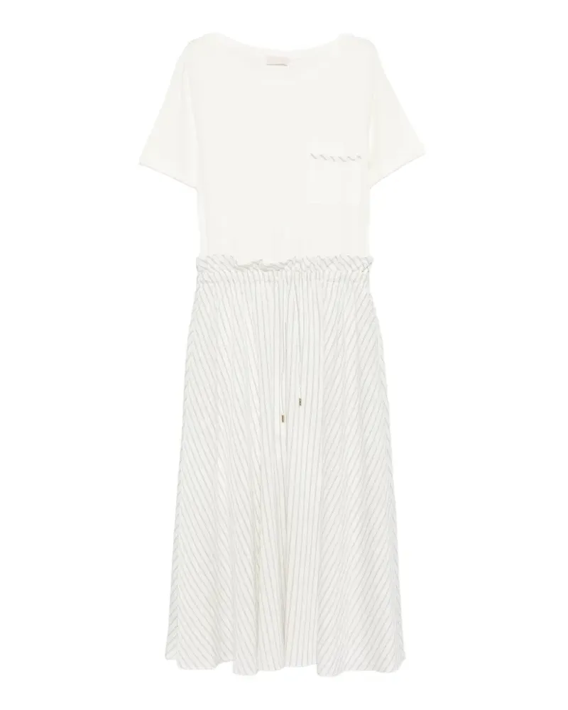 Liu Jo striped-pattern midi dress - Weiß Weiß