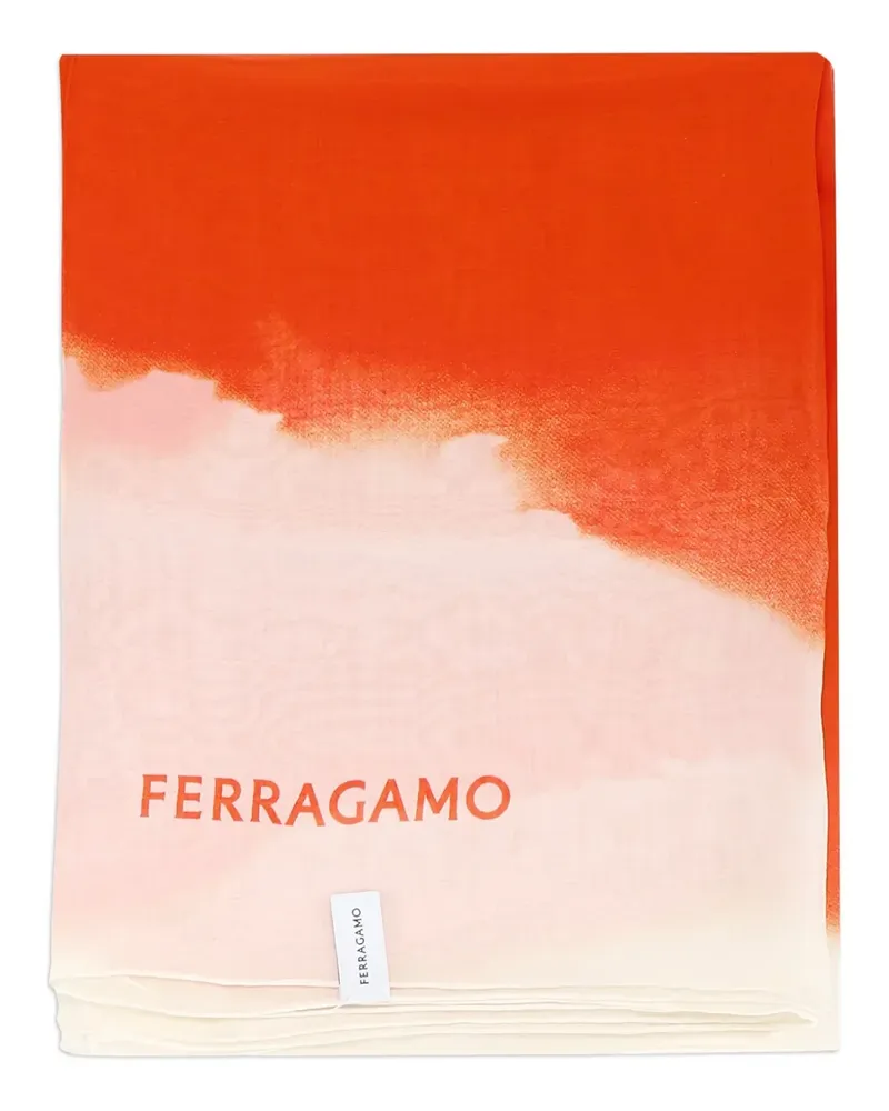 Ferragamo Seidenschal mit Ombre-Effekt - Orange Orange