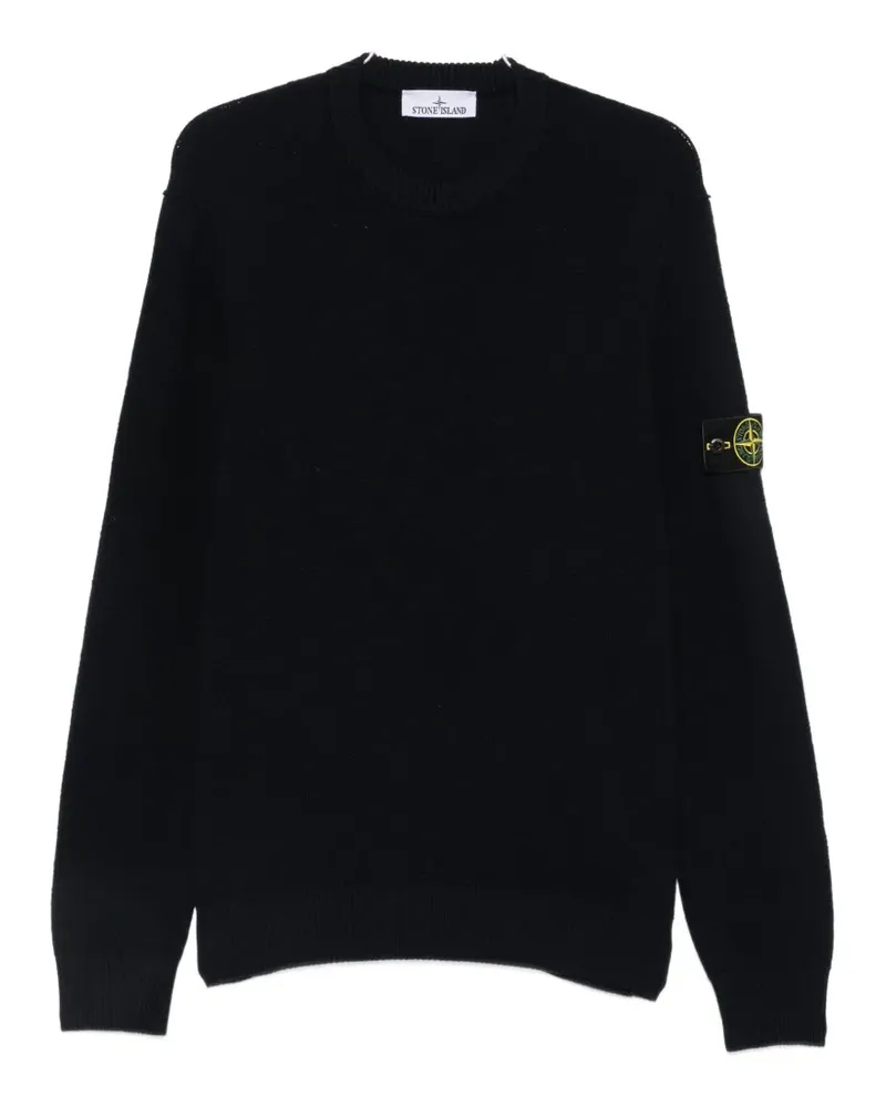 Stone Island logo-patch long-sleeve sweater - Blau Blau