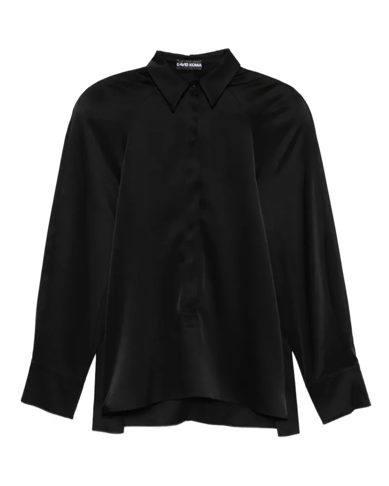 David Koma Hemd aus Satin - Schwarz Schwarz
